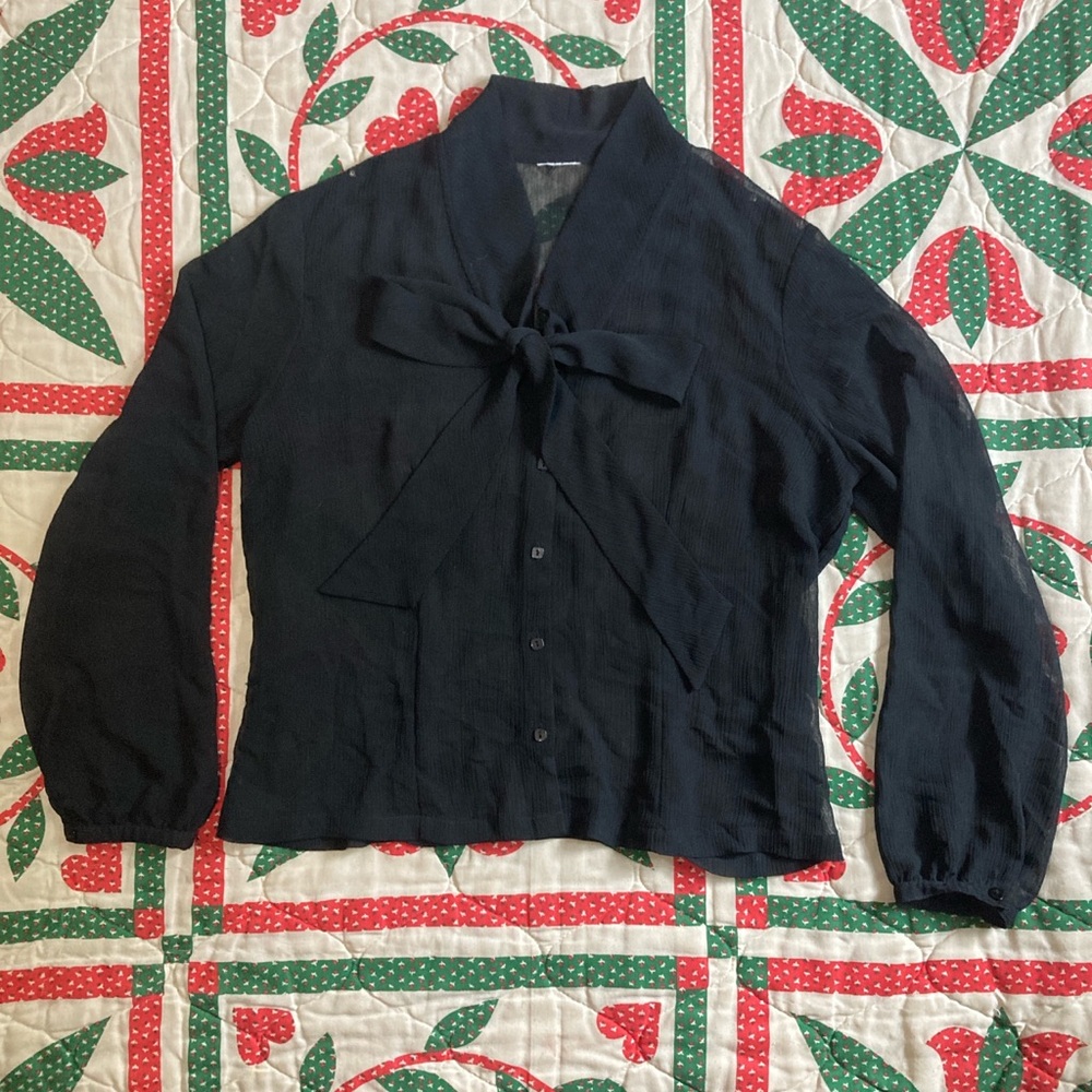 Black sheer blouse